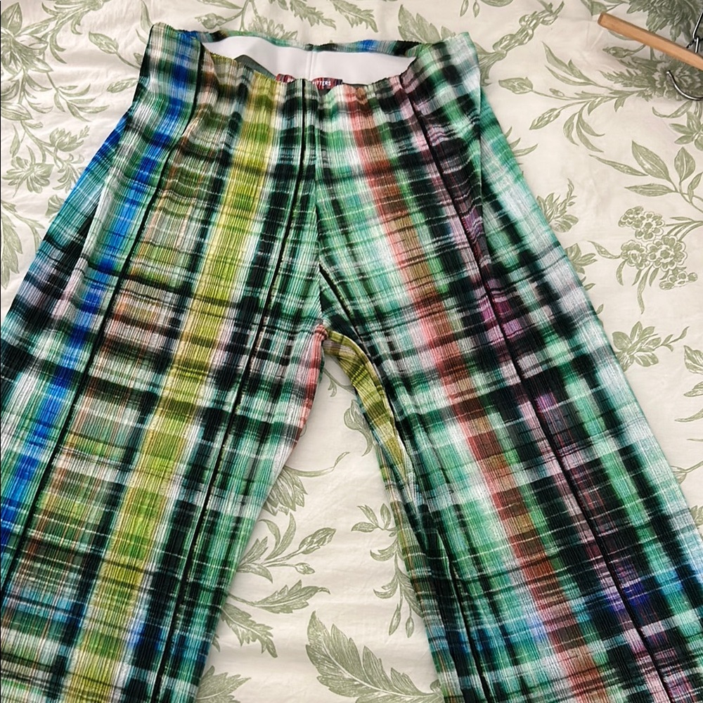 Urban Outfitters Multicolor Plaid Sheer Trousers